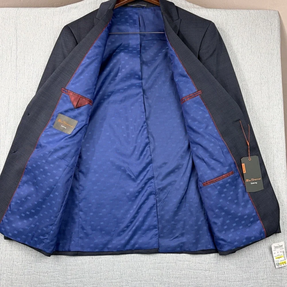 Ben‎ Sherman Navy Blue 42L Men's Blazer Classic Fit Sport Coat 2-Button NWT